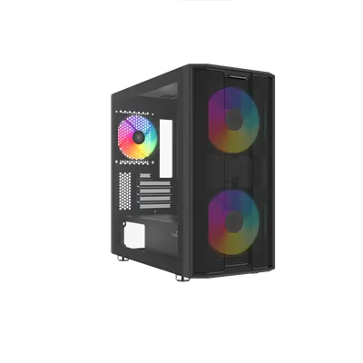 Корпус SAMA S30-BKMPA3X1-GL, Midi-Tower, mATX/mITX, TG, 3 ARGB-вентилятора