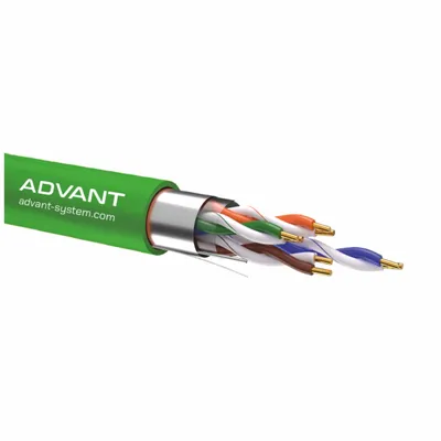 Кабель "Витая пара", CAT 6, для передачи цифрового аудиосигнала или Ethernet до 100 м, экранированный F/UTP, категория 6 (250 MHz), 4 пары (23 AWG), одножильная медь, структура: 4х2х0.57, t (-30°C +60°C), внеш. оболочка (нг(А)-LSLTx), цвет - зеленый. Упако/ Кабель "Витая пара", CAT 6, для передачи цифрового аудиосигнала или Ethernet до 100 м, экранированный F/UTP, категория 6 (250 MHz), 4 пары (23 AWG), одножильная медь, структура: 4х2х0.57, t (-30°C +60°C), внеш. оболочка (нг(А)-LSLTx), цвет - 