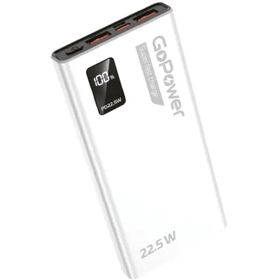 Внешний аккумулятор GoPower PB03-10 00-00029658, 10000мАч, 22.5Вт, 2USB+Type-C