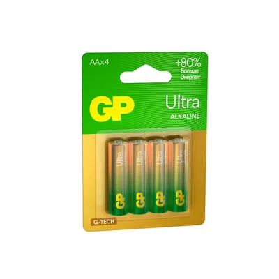 Батарейка GP Ultra G-Tech AA/LR6 (15AU алкалиновая, BC4, блистер, 4шт.) (GP 15AUA21-2CRSBC4)