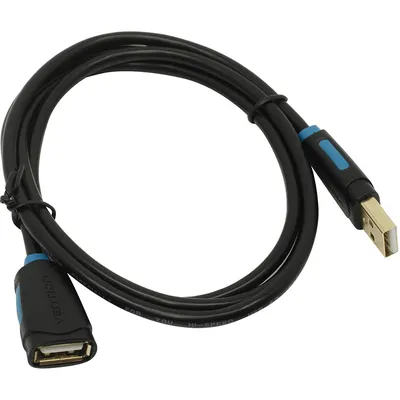 Кабель-удлинитель Vention CBCBF, USB 2.0 A (M) — A (F), 1 м, чёрный