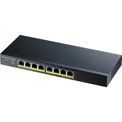 Коммутатор Zyxel GS1900-8HP-EU0103F, 8×1GbE PoE+, PoE 70 Вт, L2 Smart