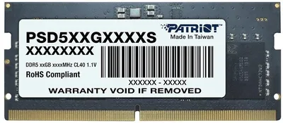 Модуль памяти Patriot PSD58G560041S, DDR5 SO-DIMM, 8 ГБ, 5600 МГц, CL46