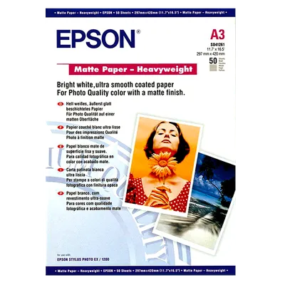 Бумага Epson Matte Paper-Heavyweight C13S041261, A3