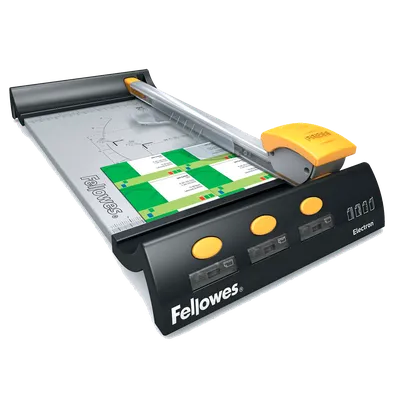 Fellowes® Резак дисковый ELECTRON A4, 10 лст., SafeCut™, 4 картриджа (прямой, биговка, пунктир, волна), SafeCut™Guide
