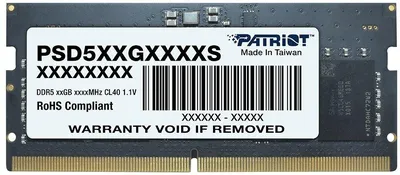 Оперативная память Patriot PSD516G480081S, 16ГБ, DDR5, 4800MHz, SO-DIMM