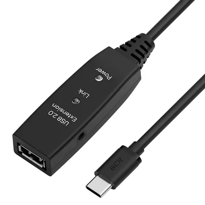 Кабель-переходник GCR GCR-55532, Type-C/AF USB 2.0, активный, 3.0м