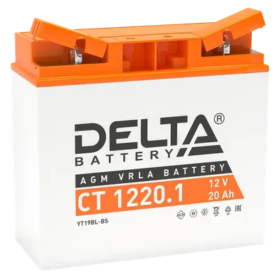 Аккумулятор Delta CT 1220.1, 12 В / 20 А·ч, AGM, 260 А, 181×77×167 мм