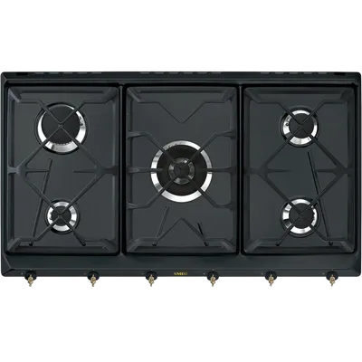 Варочная панель газовая SMEG SRV896AOGH, 90 см, 5 конфорок, антрацит