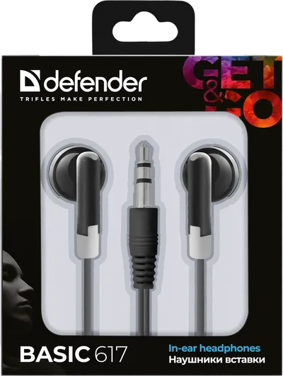 Наушники Defender Basic-617 63617, внутриканальные, проводные, 20-20000 Гц
