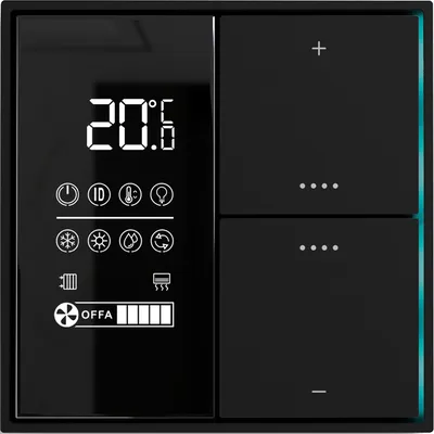 Термостат Donel DTS5392TB, KNX, ЖК-экран, датчик температуры, черная черепаха