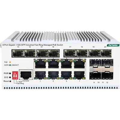 Коммутатор ORIGO OI3120P/185W/A1A, L2, 8×1GbE PoE, 12×SFP, PoE 185 Вт