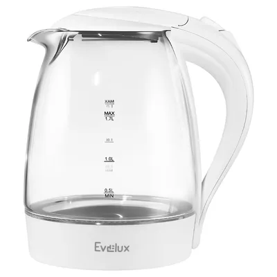 Чайник электрический EVELUX EWK 0903 G, 1.7л, 2200Вт, стекло