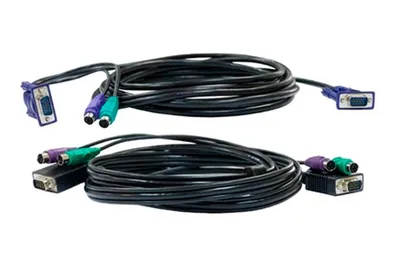 Кабель D-Link DKVM-CB3/B1A, 2×PS/2M+VGA15M→VGA15M, 3м