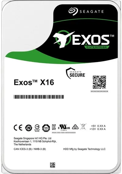 Жесткий диск Seagate Exos X16 ST12000NM001G, 12 ТБ, 3.5", SATA III, 7200 об/мин