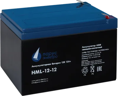 Аккумулятор Парус электро HML-12-12, 12В, 12Ач, AGM