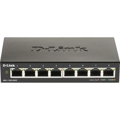 Коммутатор D-Link DGS-1100-08V2/A1A, L2, 8×1GbE