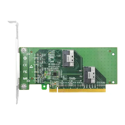 Адаптер LR-Link LRNV9F14, PCIe 4.0 x16 на 2×SlimSAS SFF-8654 8i, Low-Profile