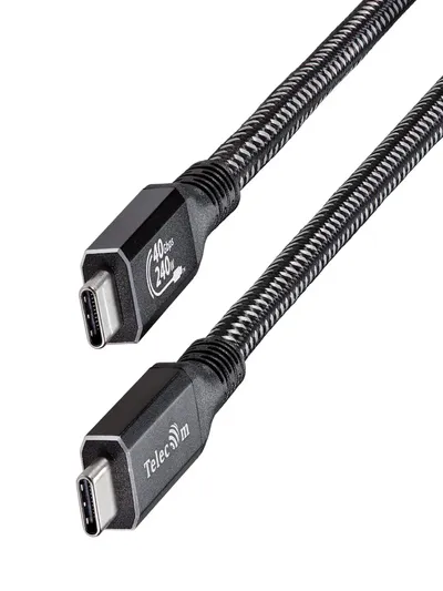 Кабель Telecom TUS840-2M, USB4 Type-C, 40Гбит/с, PD 240W, 2м