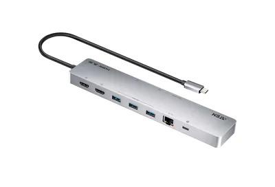 Док-станция ATEN UH3240, USB-C, 11 портов, 2×HDMI 4K@60, PD 100 Вт