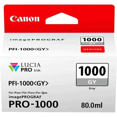 Картридж Canon PFI-1000 GY (0552C001), серый, 80 мл, пигментные чернила