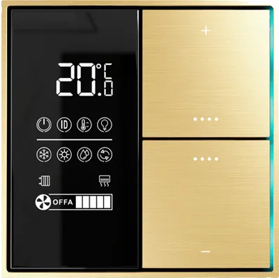 Термостат Donel DTS5392GG, KNX, ЖК-экран, датчик температуры, золото