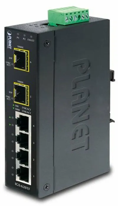 Коммутатор PLANET IGS-10020MT, 8×1GbE + 2×SFP, L2 управляемый, IP30