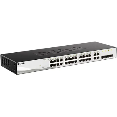 Коммутатор D-Link DGS-1210-28/F3A, L2, 24×1GbE + 4 комбо 1000Base-T/SFP, 1U