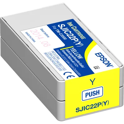 Картридж Epson SJIC22P(Y) C33S020604, желтый, 32.5 мл, пигментные чернила, для TM-C3500