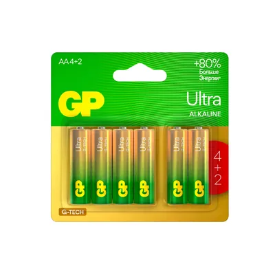 Батарейка GP 4891199226427, AA, 1.5 В, щелочная, 6 шт