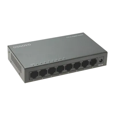 Коммутатор OSNOVO SW-8G, 8×1GbE, неуправляемый, L2, грозозащита 2 кВ