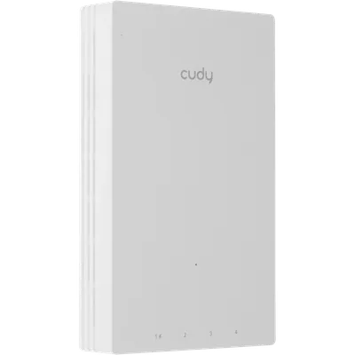 Точка доступа CUDY AP3000 Wall, Wi-Fi 6 AX3000, 2,4+5 ГГц, 1×PoE-in, 4×1GbE