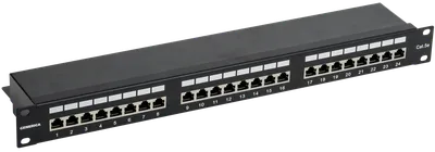 Патч-панель ITK PP24-1UC5EF-K05-G, 19" 1U, 24 порта кат.5E FTP, Krone