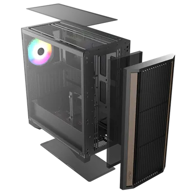Компьютерный корпус без блока питания Case Raijintek AGOS MAX, Midi-Tower, TG, 1x140мм ARGB, 2xUSB 3.0 + 1xUSB 2.0, E-ATX, ATX, mATX, mITX черный