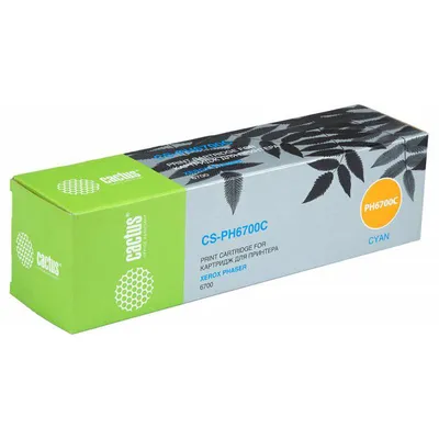 Картридж Cactus CS-PH6700C, голубой, для Phaser 6700, 12000 стр.