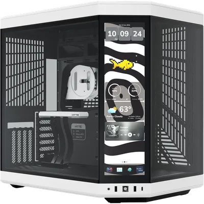 Корпус HYTE Y70 Touch Infinite CS-HYTE-Y70TTI-WB, Midi-Tower, E-ATX/ATX, TG, LCD, белый