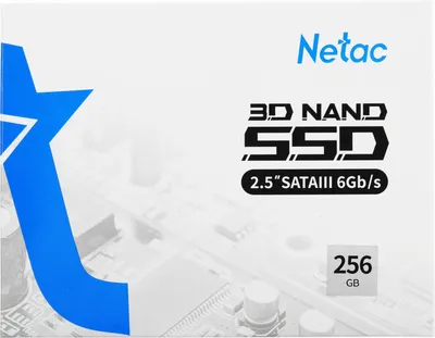SSD Netac N600S NT01N600S-256G-S3X, 256 ГБ, 2.5", SATA III, 3D NAND, 7 мм