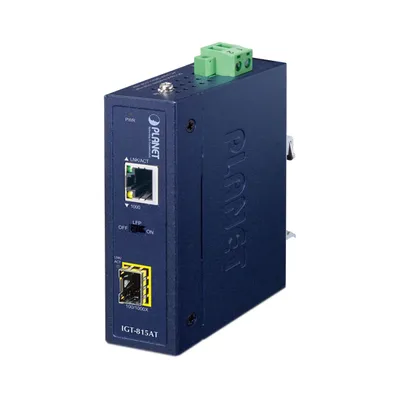 Медиаконвертер PLANET IGT-815AT, 1×GbE RJ45, 1×SFP, управляемый