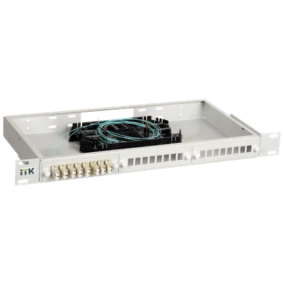 Кросс оптический ITK FOBX24-1U-20LCUD03, 1U, 20 портов LC duplex (40 разъемов), OM3, 19"