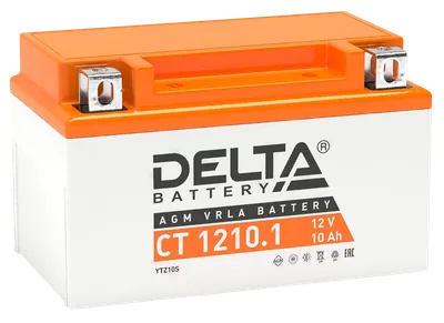Аккумулятор Delta CT 1210.1, 12 В, 10 А·ч, AGM, 190 А, 150×86×93 мм