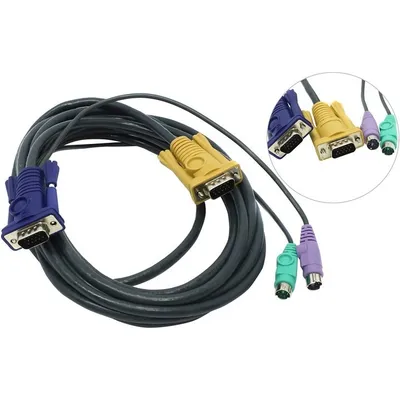 Кабель D-Link DKVM-IPCB, VGA+PS/2, 1.8м, для KVM