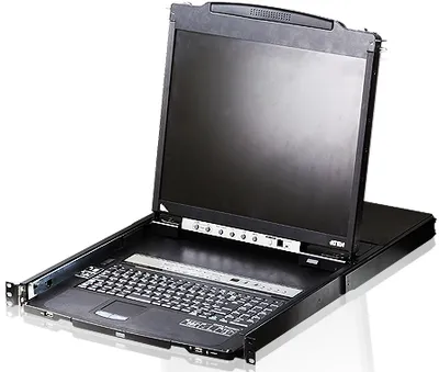 KVM-консоль ATEN CL5808NR, LCD 19", 8 портов, Dual Rail, 1U
