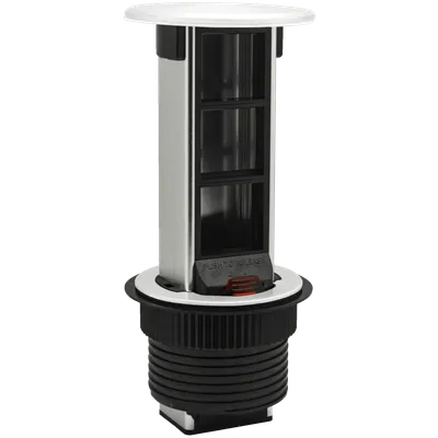Розеточный блок Donel DDSB6V1W, настольный встраиваемый выдвижной, Vertical, 6 мод., белый
