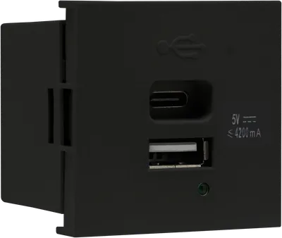 Зарядное устройство Donel DUSB4200ANF, USB Type-A+Type-C, 4.2А, черный