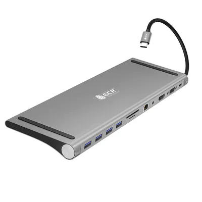 Док-станция GCR PRO GCR-54220, 11в1 Type-C, 4×USB 3.0, PD, HDMI 2.0, RJ45, VGA, SD/MicroSD