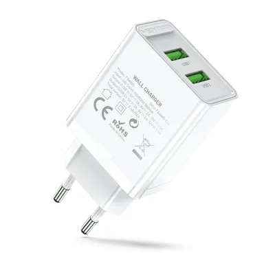 Зарядное устройство Vention FBAW0-EU, 2xUSB, QC 3.0, 18W