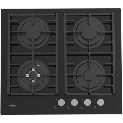 Варочная панель Korting HGG 6825 CTN, газовая, 4 конфорки, WOK, чёрная