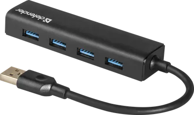 USB-хаб Defender Quadro Express 83204, 4×USB 3.0 Type A, питание от USB