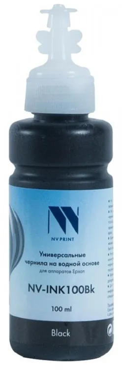 Чернила NV Print NV-INK100Bk, 100мл, черный, на водной основе