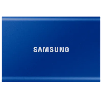 Внешние HDD и SSD/ Samsung External SSD T7, 2000GB, Type-C, USB 3.2 Gen2, R/W 1050/1000MB/s, 85x57x8mm, Indigo Blue (12 мес.)